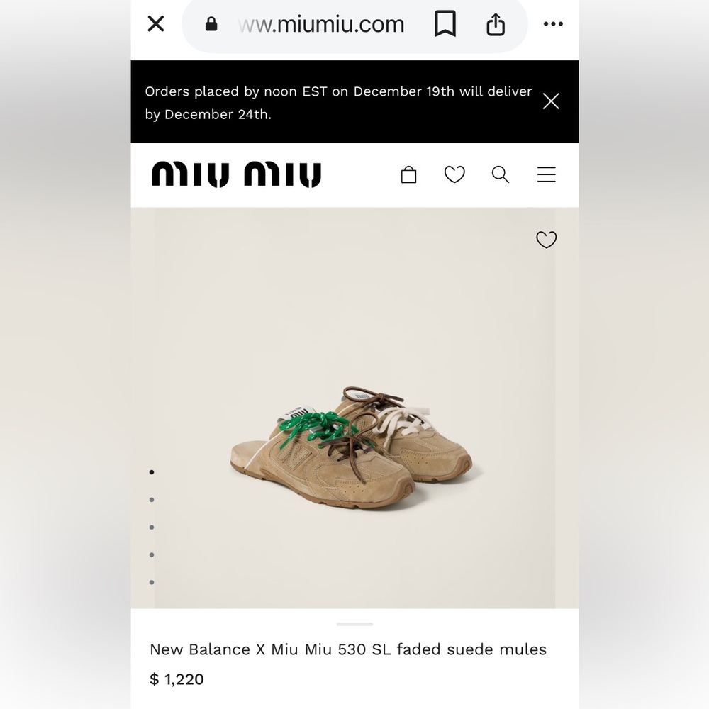 New Balance X Miu Miu 530 SL faded suede mules - Picture 16 of 16